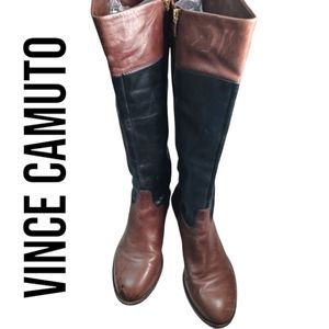 VINCE camuto Leather below the knee riding boots size 8 GUC